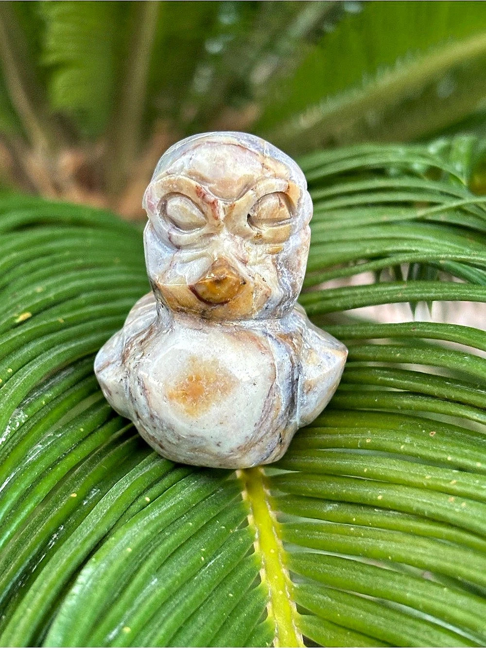 Hand-Carved Multicolor duck Sculpture
